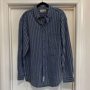 Striped Blue denim button down